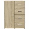 vidaXL Sideboards 2 pcs Sonoma Oak 23.2"x15.4"x31.5" Engineered Wood