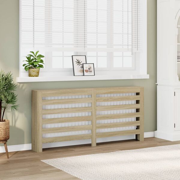 vidaXL Radiator Cover Sonoma Oak 68.9x7.9x32.3" Engineered Wood