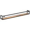 vidaXL Wall Shelf Set of 2 Natural Mango Wood and Black