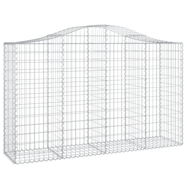 vidaXL Gabion Basket Set of 12 Silver Galvanized iron Large