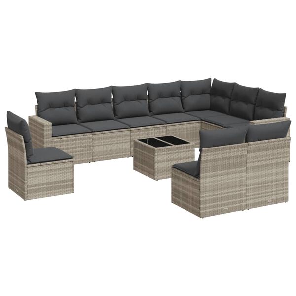 vidaXL Patio Sofa Set Light Gray