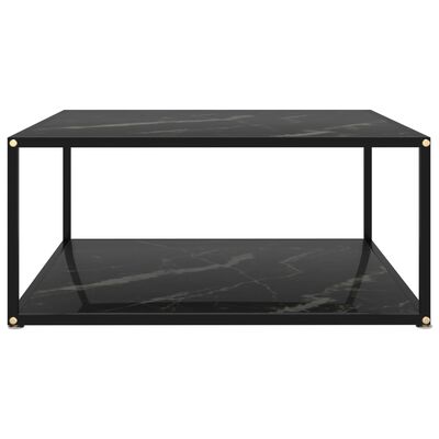 vidaXL Coffee Table Black 31.5"x31.5"x13.8" Tempered Glass