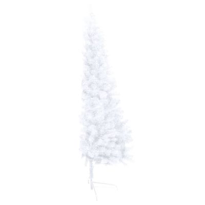 vidaXL Artificial Half Christmas Tree with LED&Stand White 82.6" PVC
