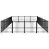 vidaXL Dog Kennel Black Powder-Coated Steel Extra Large Durable