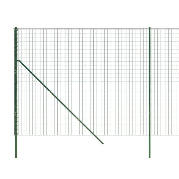 vidaXL Wire Mesh Fence Green 7.2x32.8' Galvanised Steel