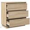 vidaXL Bedside Cabinet with Drawer Sonoma Oak 27.95 x 13.58 x 29.53 in