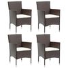 vidaXL Dining Set Brown PE rattan 5 Piece Set Lightweight Dining Set