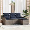 vidaXL Garden Sofa Set Grey Poly Rattan