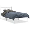 vidaXL Bed Frame White Powder-Coated Steel Single Bed Frame