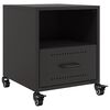 vidaXL Bedside Cabinet Set of 2 Black Cold-rolled steel Medium