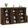 vidaXL Sideboard with LED Lights Smoked Oak 63.8"x14.6"x39.4"