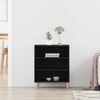 vidaXL Sideboard Black Oak 22.44 x 13.78 x 27.56 in Engineered Wood