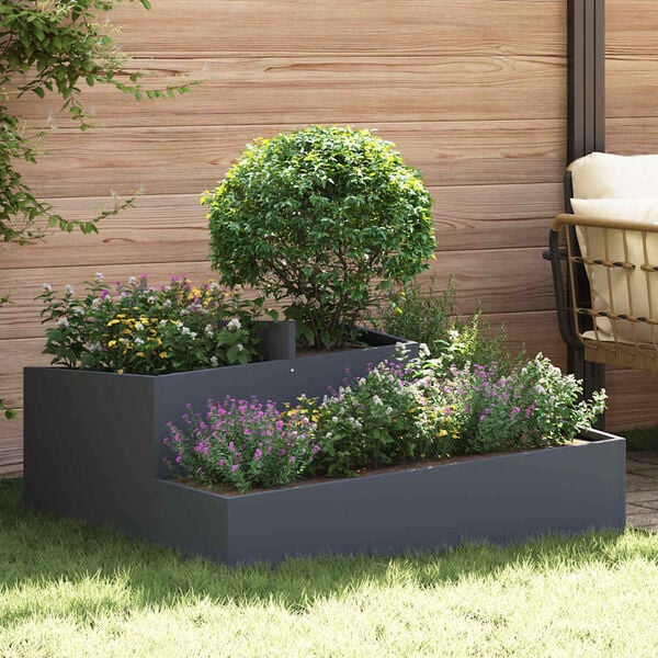 vidaXL Garden Planter Anthracite 39.37 x 39.37 x 19.69 in