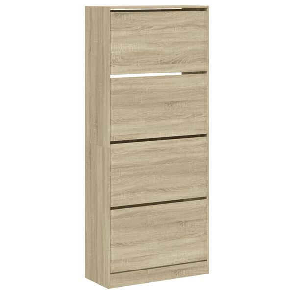 vidaXL Shoe Cabinet Sonoma oak Engineered wood Tall Shoe Cabinet