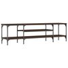vidaXL TV Cabinet Brown Oak Engineered Wood, Iron Large TV Cabinet