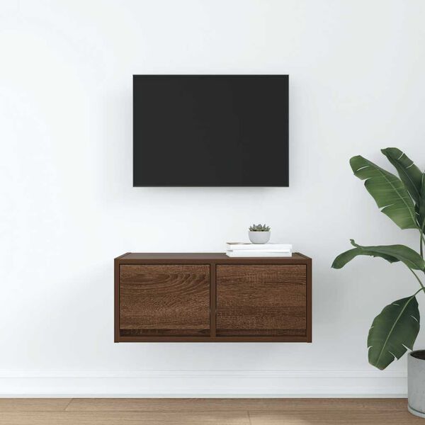 vidaXL TV Cabinet Brown Oak Engineered Wood Medium TV Cabinet