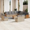 vidaXL Garden Sofa Set Beige PE rattan Large UV-resistant materials