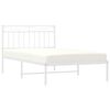 vidaXL Bed Frame White Powder-Coated Steel Twin Bed Frame Rectangular