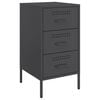 vidaXL Bedside Cabinet Set of 2 Black Cold-rolled steel Medium