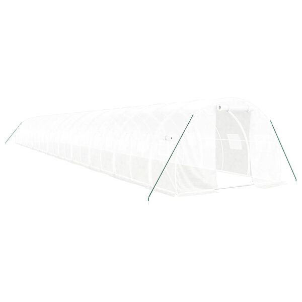 vidaXL Greenhouse White Polyethylene and galvanized steel Large