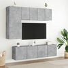 vidaXL TV Cabinet Set of 2 Concrete Grey Engineered Wood Medium