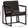 vidaXL Armchair Black Real leather and powder-coated steel Standard