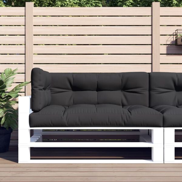vidaXL Pallet Cushion Set of 3 Black Fabric (100% polyester) Large