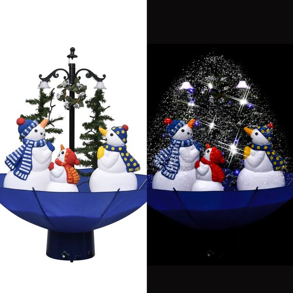 vidaXL Snowing Christmas Tree Blue, Green, White PVC, polyester and plastic