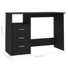vidaXL Desk Black Engineered wood 43.3 in x 19.7 in x 29.9 in Desk
