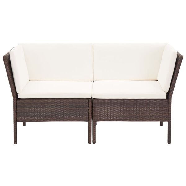 vidaXL Garden Lounge Set Brown, Cream White