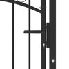 vidaXL Fence Gate with Spikes Steel 40.9x34.3" Black