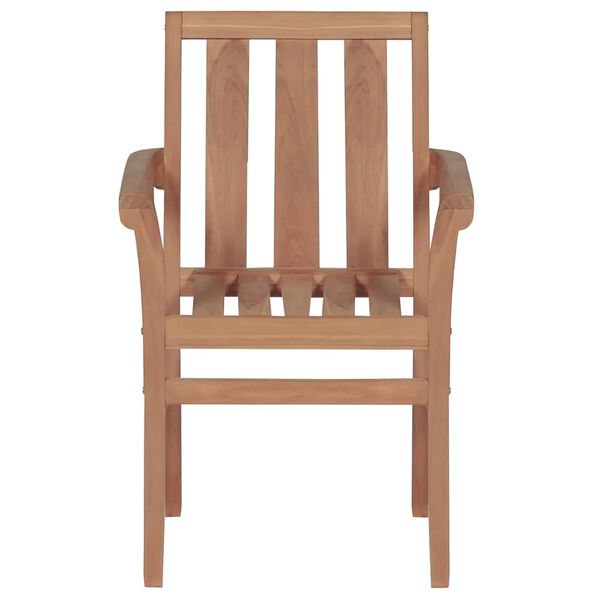 vidaXL Garden Chair Set of 2 Warm wood with cream cushions