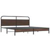 vidaXL Bed Frame Brown Oak Steel, Engineered Wood Double Durable