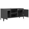 vidaXL TV Cabinet High gloss grey Engineered wood, metal Medium