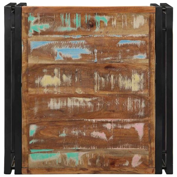 vidaXL Coffee Table Multicolor Solid reclaimed wood 19.7 x 19.7 x 13.8 in