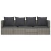 vidaXL Outdoor Lounge Bed Grey Poly rattan, powder-coated steel, fabric