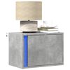 vidaXL Wall-mounted Bedside Cabinet Set of 2 Concrete grey Engineered wood