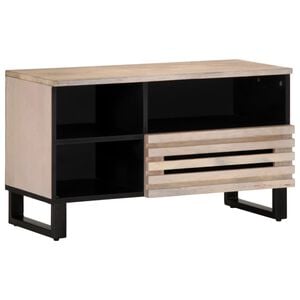 vidaXL TV Cabinet Bleached Mango Wood Solid Mango Wood, Steel Compact