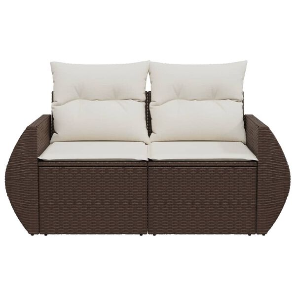 vidaXL Garden Sofa Brown, Cream White