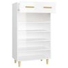 vidaXL Shoe Cabinet High gloss white Engineered wood Tall Shoe Cabinet