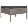vidaXL Garden Lounge Set Gray PE Rattan, Powder-Coated Steel, Polyester