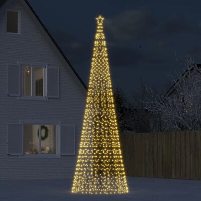 vidaXL Christmas Tree Light with Spikes 1554 LEDs Warm White 196.9"
