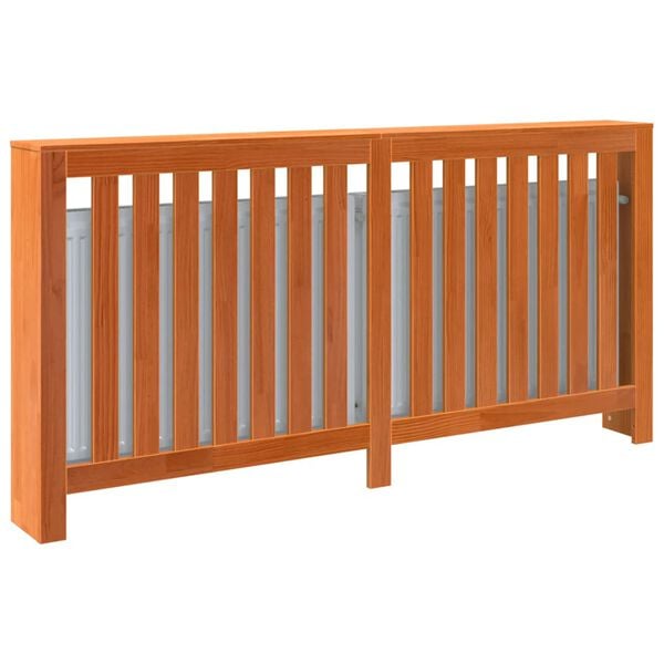 vidaXL Radiator Cover Wax Brown 66.5"x7.5"x33.1" Solid Wood Pine