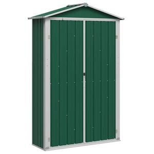 vidaXL Garden Shed Green Galvanized steel, plastic Standard Garden Shed