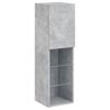 vidaXL TV Cabinet Concrete grey Engineered wood and glass TV Cabinet
