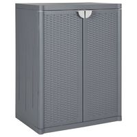 vidaXL Garden Storage Cabinet Gray 25.6"x17.7"x34.6" PP Rattan