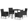 vidaXL Patio Dining Set Set of 4 Black