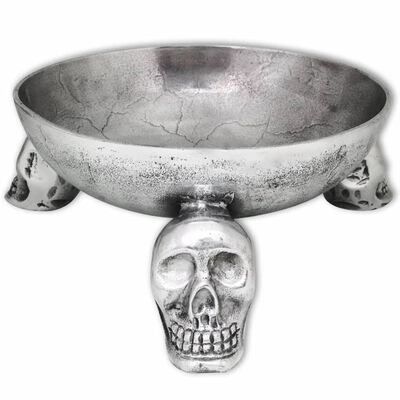 vidaXL Fruit Basket with Skull Feet Aluminum Silver