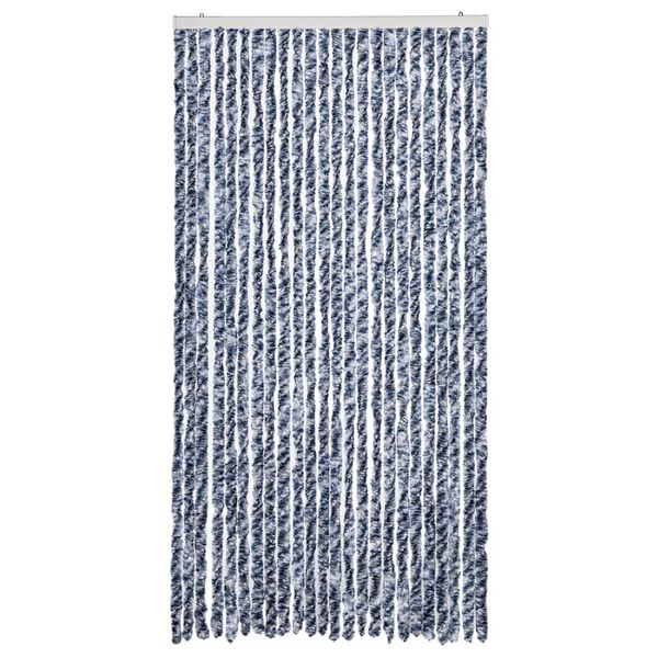vidaXL Fly Curtain Blue and White 39.4x78.7" Chenille