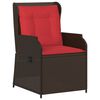 vidaXL Reclining Patio Chair Set of 2 Brown, Red